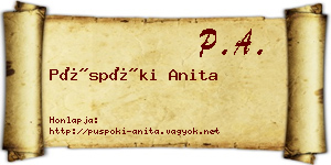 Püspöki Anita névjegykártya